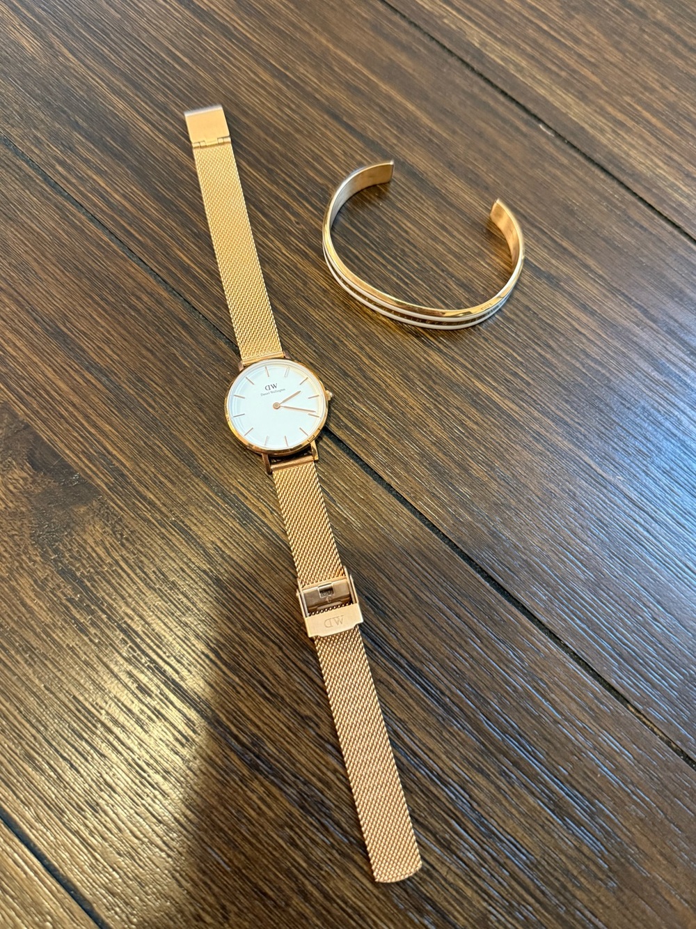Daniel Wellington Melrose Rose Gold Watch & Emalie Bracelet White Rose Gold